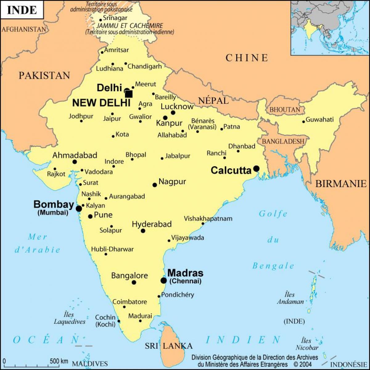 Bombay nella mappa del mondo