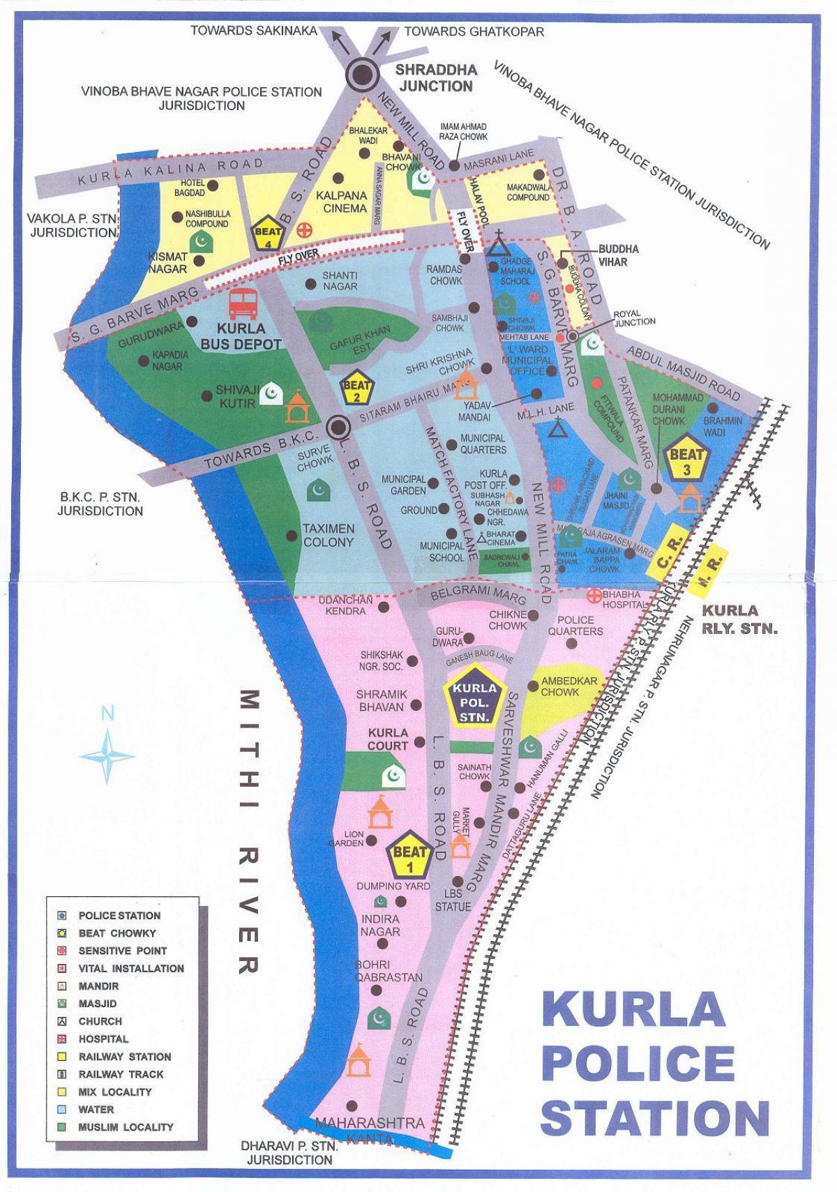 mappa di Kurla Mumbai