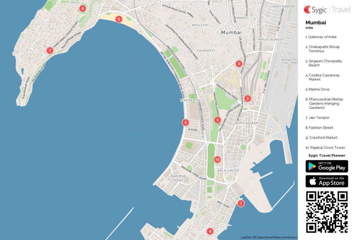 mappa di Marine drive Mumbai
