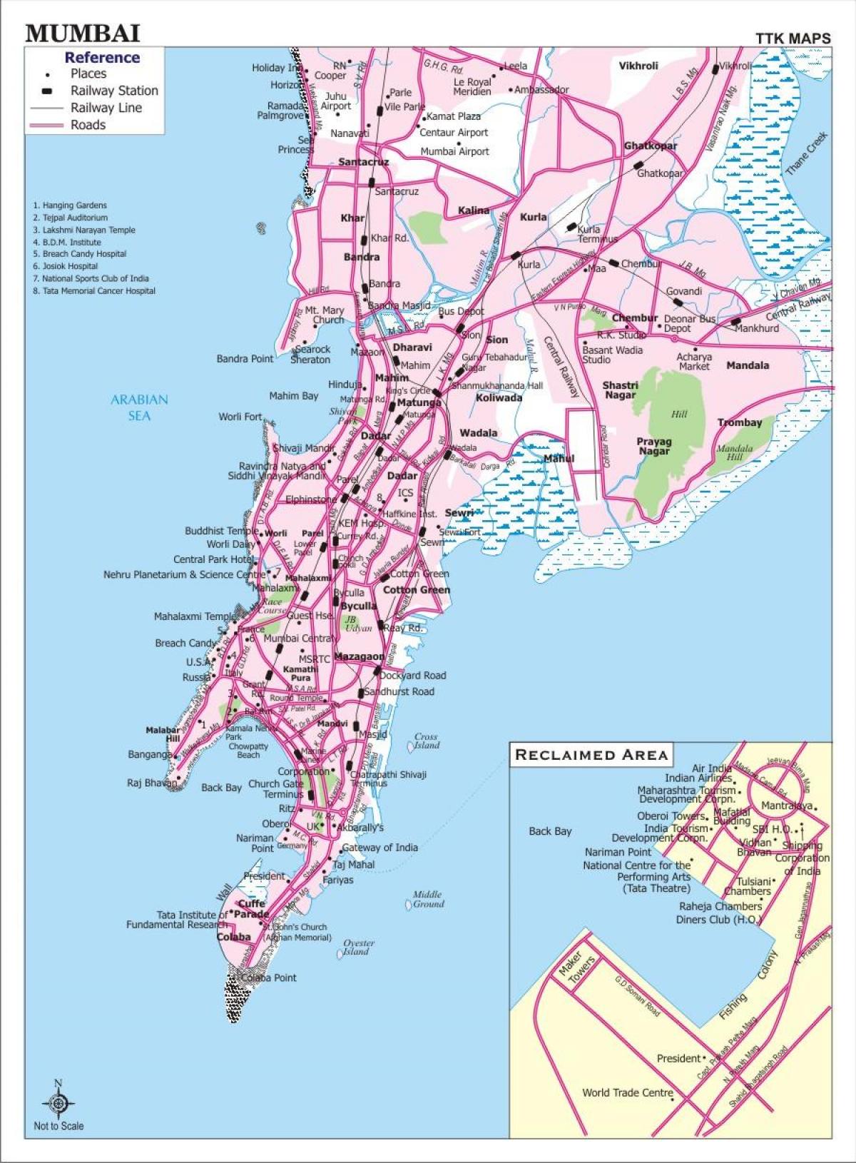 Mumbai mappa del percorso autobus
