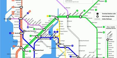 Ferroviaria mappa di Mumbai