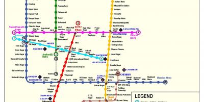 Metro mappa del percorso Mumbai