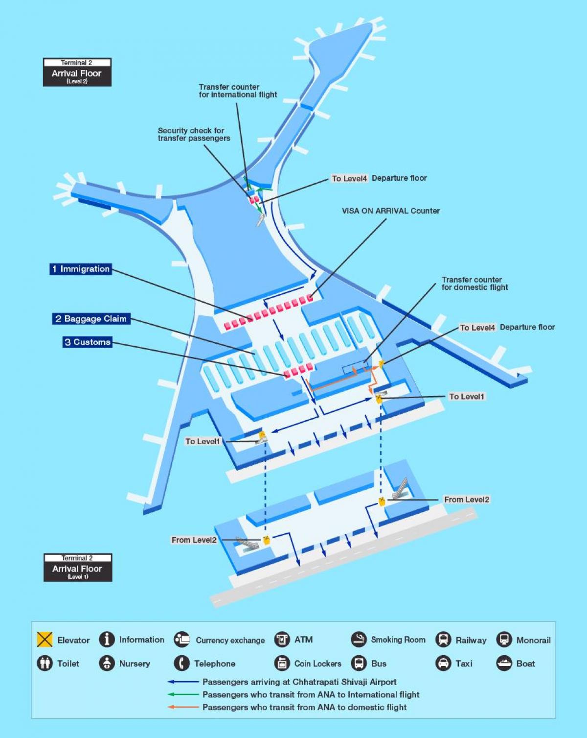 mappa di aeroporto internazionale di Mumbai
