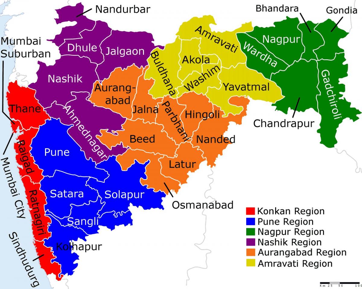 mappa di Mumbai, Maharashtra