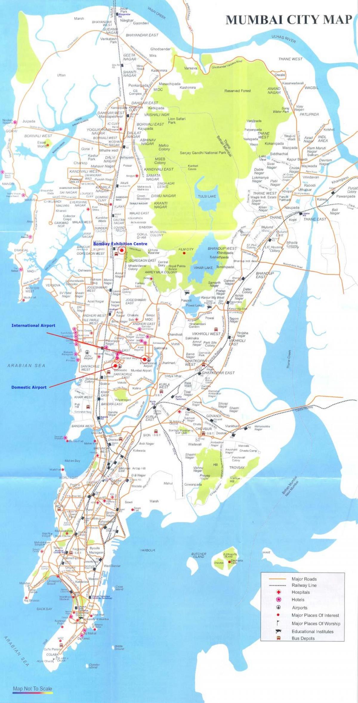 mappa di Mumbai e thane