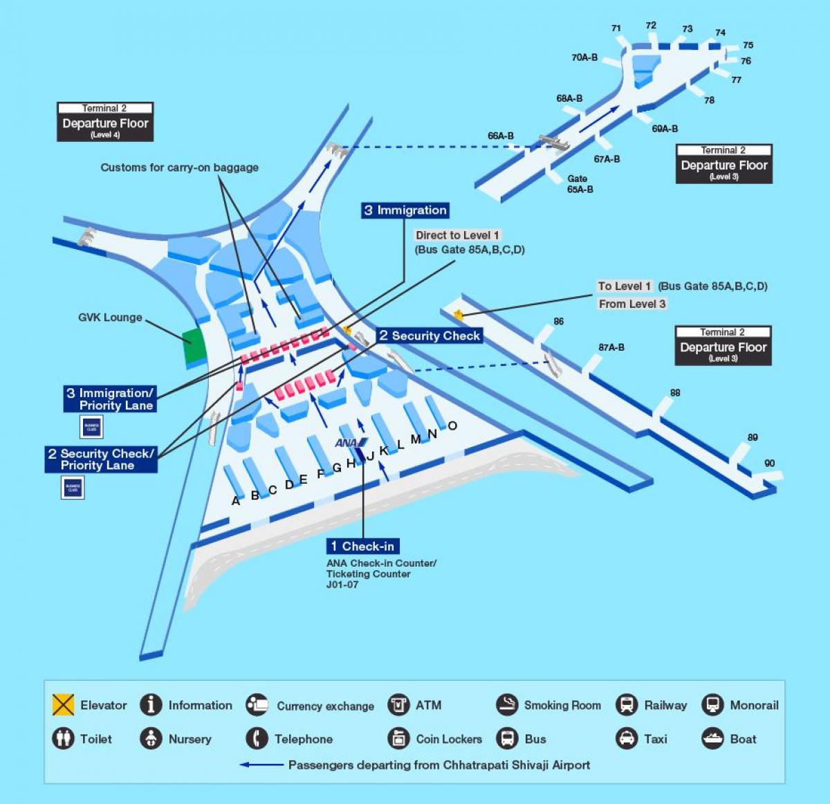 Mumbai international airport terminal 2 mappa
