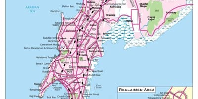 Mappa della città di Bombay